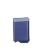 RFID M-CARDHOLD Blue-Secure PU Card Holder with External Pocket for Cash and Cards