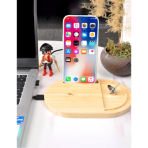 ANTI-STRESS WIRELESS - Bamboo Wireless Desktop Spinner with 15W Charging Capability - Image 4