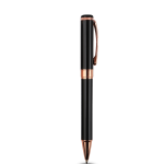 CHARM PEN - Elegant Black and Rose Gold Ballpoint Pen with Engraving Mirror Effect