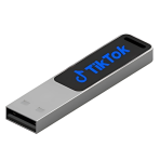 SLIM LIGHT USB SILVER 32GB - Sleek Metal Flash Drive with Illuminating Logo