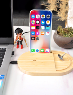 ANTI-STRESS WIRELESS - Bamboo Wireless Desktop Spinner with 15W Charging Capability - Image 7