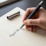ALLURE ROLLER PEN Black - Luxury Octagon Sided Metal Pen with Gunblack Accents - Image 4