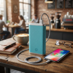 LEATHER POWERBANK PLUS TURQOUISE - Image 2