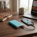 LEATHER POWERBANK PLUS TURQOUISE - Image 3