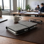 MEMO ORGANIZER CASE SLIM - Eco-Friendly Recycled Leather Organizer with Elastic Closure - Image 3