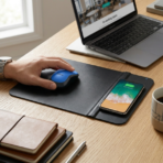 PORTABLE WIRELESS PAD - Foldable Wireless Charging Mouse Pad with Phone Stand - Image 2