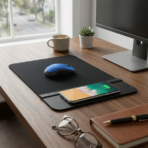 PORTABLE WIRELESS PAD - Foldable Wireless Charging Mouse Pad with Phone Stand - Image 4